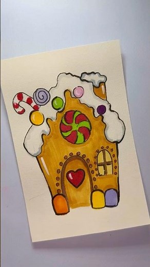 Cute Gingerbread House 🍬🎄 | Cozy Christmas Drawing