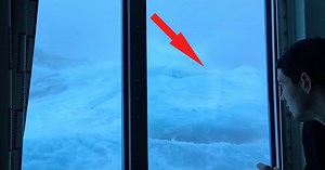 Massive Waves Caught On Camera Lashing At Hull Of Enormous Cruise Ship