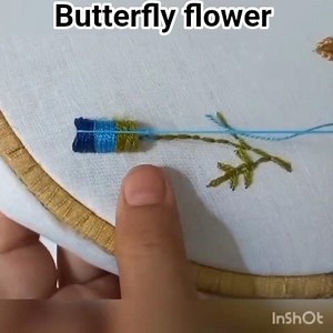 butterfly flower embroidery tutorial #embroidery #taanka #trending