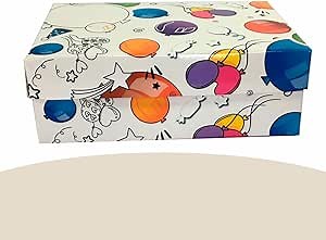 GOTITTAS Colorful Rectangular Gift Boxes (Pack of 12) - Perfect for Parties, Surprises, Valentine's Day, Birthdays - Use for Candies, Cookies, Crafts - Boxes with Lids, 9.44" X 6.1" X 3.3" (Ballons)