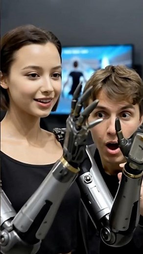 Young man tests out his newest robot girlfriend at the Expo!