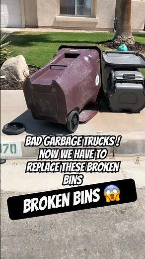 Garbage Truck Breaks Trash Can Wheels 😬 Broken Bins #gogarbage #garbagetruck #trash