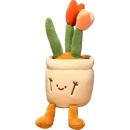 Goodliest Tulip Flower Plush Toys Stuffed Plant Toys Stuffed Soft Plush Toy Air Purifying Smile Expression Tulip Flower Pot Plush Toy D - Walmart.ca