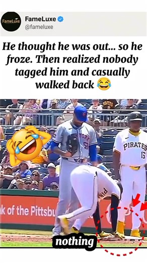 Late Realization 😳 - Missed Tag 👀 #baseball #baseballshorts #mlb #mlbb #sportsviral #viral #sports