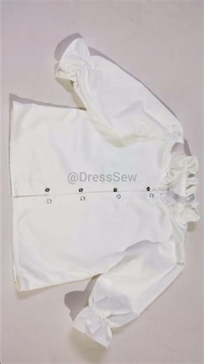 Baby Girl Ruffle Neck Puff Sleeve Top 👗 Easy Cutting & Stitching Tutorial #Shorts