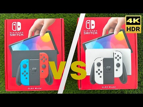 White vs Neon Nintendo Switch OLED - 4K HDR
