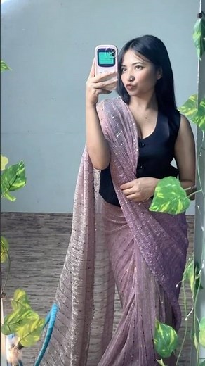 Ready to Wear Saree Try On | Easy Saree Draping Without Pleats Instant Saree✨🌸 #readytowear #saree