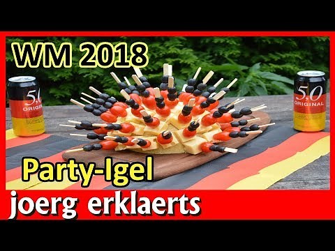 EM 2024 Torte Partyspieße Fan Snacks Rezept Party Igel Partyspieße Fussball