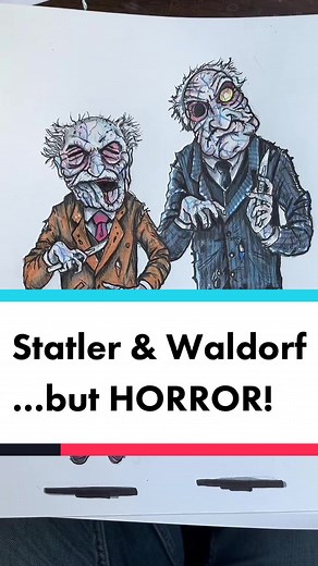 Statler & Waldorf in the Muppet Show Horror Art