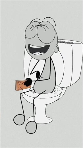 Watching video on the toilet 😂😂||UAtelierStudio #funnyvideo #funny #animation #tweencraft #comedy