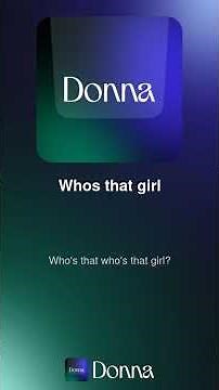 Rap: "Whos that girl"