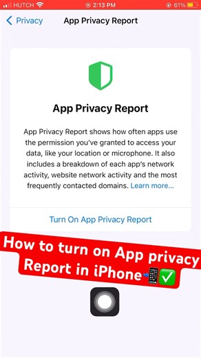 How to turn on App privacy Report in iPhone📲✅ #iphone #app #privacy #report #tutorial