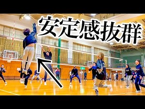 (volleyball game) he gets points in every scene