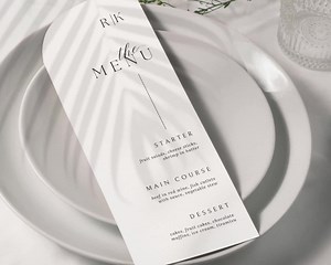 Minimal Wedding Menu Cards Template, Wedding Dinner Menu Cards With Monogram, Custom Wedding Menu, Printable Event Menu Cards, Half Arch - Etsy