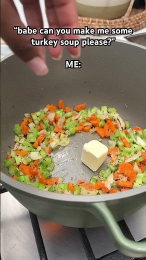 Turkey soup with leftover thanksgiving turkey