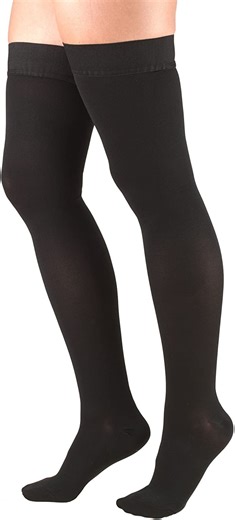 Bas de Compression 20-30 mmHg pour Hommes et Femmes, Longueur Cuisse, Haut à Pois, Bout Fermé, Noir, Moyen - Walmart.ca