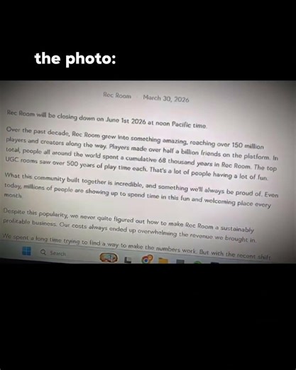 Rec Room Shutting Down #gorillatag #sad #recroom #emotional #nostalgic