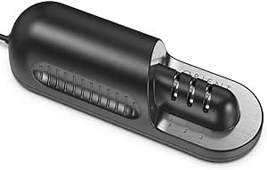 Electric Knife Sharpener - Professional 3 Stage Electrical Sharpening System for All Knives and Serrated Blades - Sharpen, Hone and Polish - Non-Slip Base, Magnet Compartment for Waste Collection
