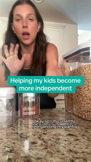 How I set up my home so that my kids can be more independent ##momhack##momof4##mentalload##pantry##pantryorganization | Paige Connell