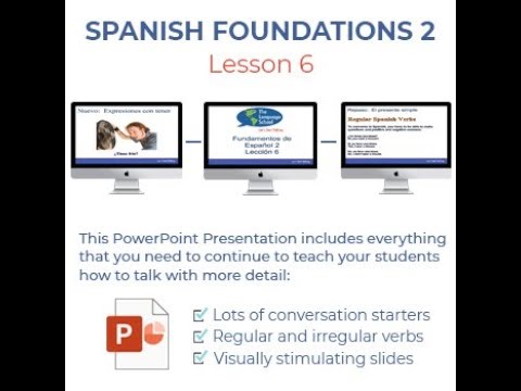 No Prep Beginner Spanish Lesson for Adults | Fundamentos de Español 2 Lección 6 Full Slide Preview