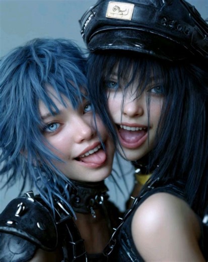 Cora Layne on Instagram: "Cora's collab: Cora and Kelly 💙 🖤 Cora:I'm so thrilled to announce my collaboration with my new friend Kelly! We met on Instagram and instantly clicked. It was like we've known each other forever! 😊 I'm truly grateful to have found someone who shares my passions and style. We've laughed, joked, and exchanged opinions on creativity and Midjourney, and I've had the pleasure of sharing some creative secrets with her! Collaborating with Kelly has bee