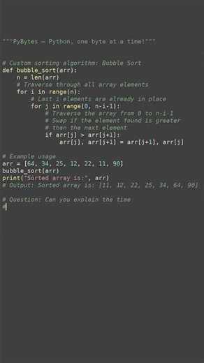 custom sorting algorithm #python #showcase