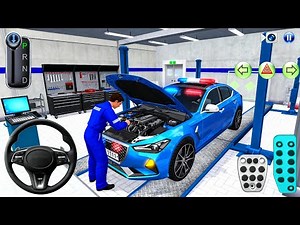 New Blue Mercedes Police Car Repair in Auto Shop - 3D Driving Class 2026 - Android Gameplay