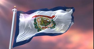 Flag of West Virginia state, region of the United States of America - loop Stock Video