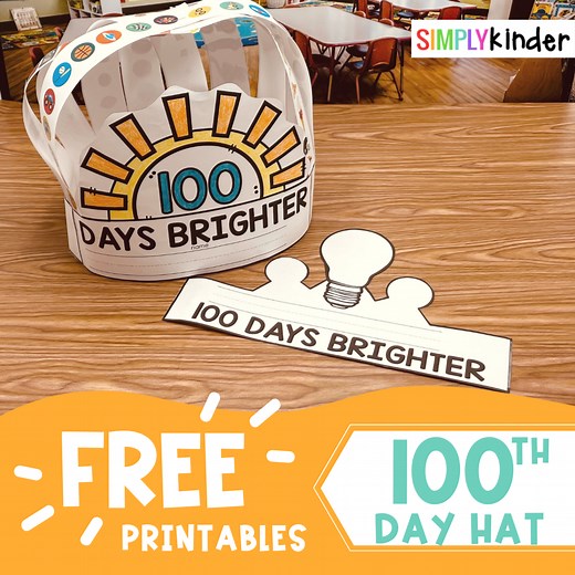 100th Day Hat Free Printable