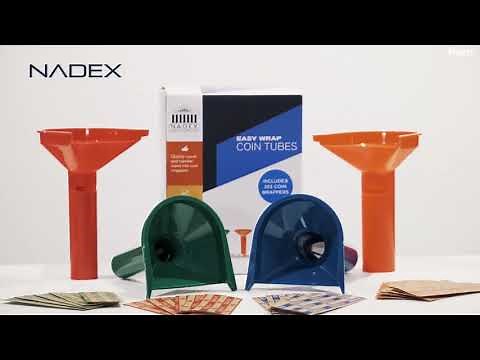 Coin Sorter Tubes - Funnel Shaped Color-Coded Coin Counter Stacking Sorting Tubes | 252 Wrappers