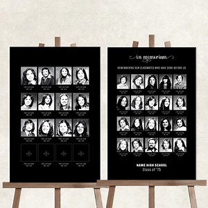 School Reunion in Memoriam Poster: Class of Memory Board - Etsy