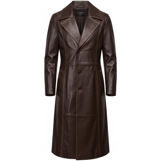 Mens Brown Genuine Leather Overcoat | Full Length Vintage Trench Duster Handmade Fashion Gift for Him - Etsy