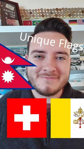 Unique Non-Rectangular Flags of Three Countries