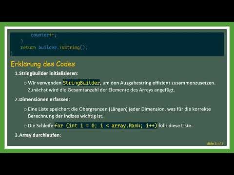 Wie man ein mehrdimensionales .NET Array effizient ausdruckt
