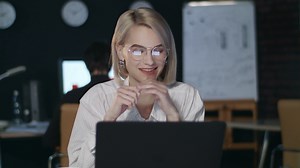 Satisfied Business Woman Rejoicing Good Stock Footage SBV-336195137 - Storyblocks