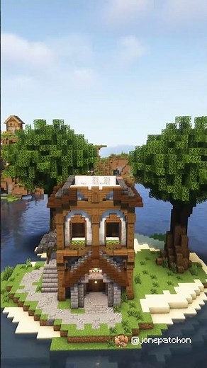 🏝️ Cozy House on a Tiny Island – Minecraft Build!