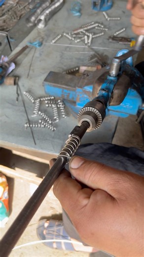 Simple Pressure Spring Making on Drill Machine | Steel Wire Spring DIY #shortsvideo