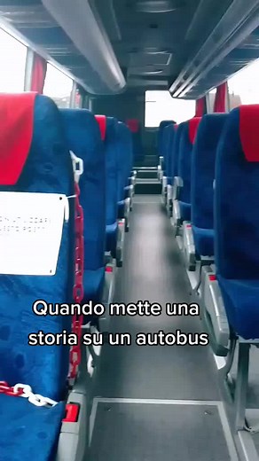 Inside a Bus: Blue and Red Seat Design Features