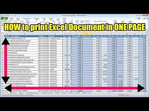 How to print excel document in one page