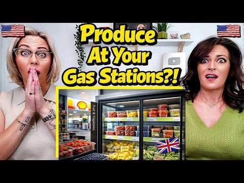 American Couple Reacts: UK vs US Petrol Stations & Convenience Stores! SHOCKING Differences!