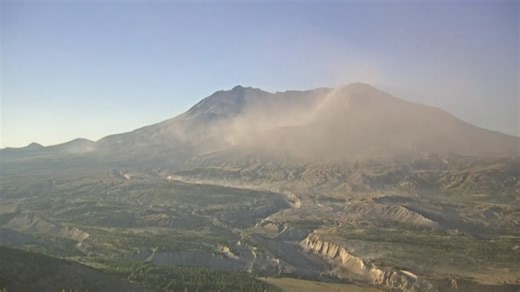 Watch: Ash blows from Mount St. Helens