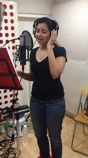 Shreya Ghoshal's "Puvvalaku Rangeyala" Song Recording Video