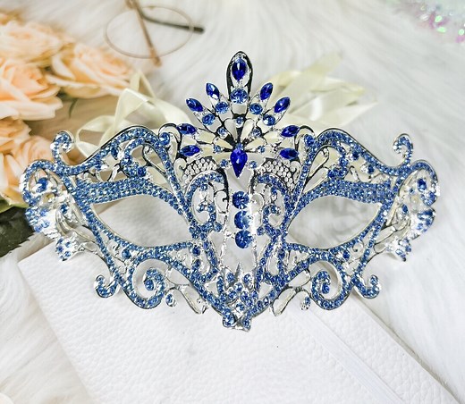 Masquerade Ball Party Mask, Venetian Blue Eye Masks, Mardi Gras Parade Mask, Costume, New Year, Masquerade, Theatrical, Prom, Wedding, Gift - Etsy