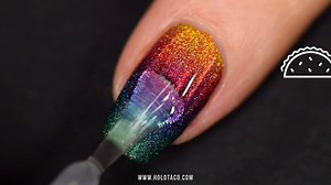 3.5M views · 10K reactions | Go for the full rainbow! Have you tried a HL rainbow gradient yet?  Our Nail Art Sponges are back in stock so it's time to...  dab dab dab to make your nails fab!   #holotacorainbow  #holotaco  | Holo Taco | Facebook
