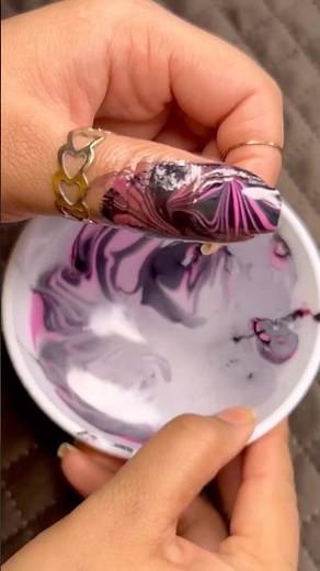 Easy water nail art for beginners at home💦 | Water Marble Nail Art | Marble Nail Art