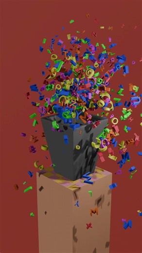 Idea Bloom Explosion 🔤🌈 | Satisfying 3D Loop