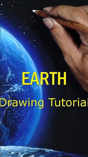 UNIQUE Earth Drawing Tutorial - Step by Step #space #painting #earth #moon #planet