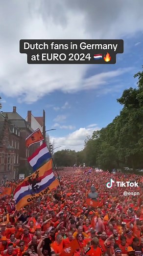 Dutch fans took over the streets of Germany at the Euros 😳 🔥 (via @OnsOranje) #euro2024 #euros #netherlands #vandijk