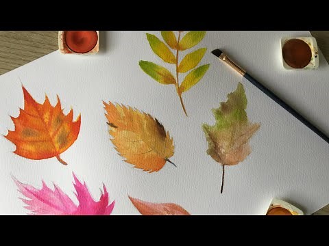 ACUARELA BOTÁNICA / CÓMO PINTAR HOJAS DE OTOÑO 🌱🌺 PARTE #2