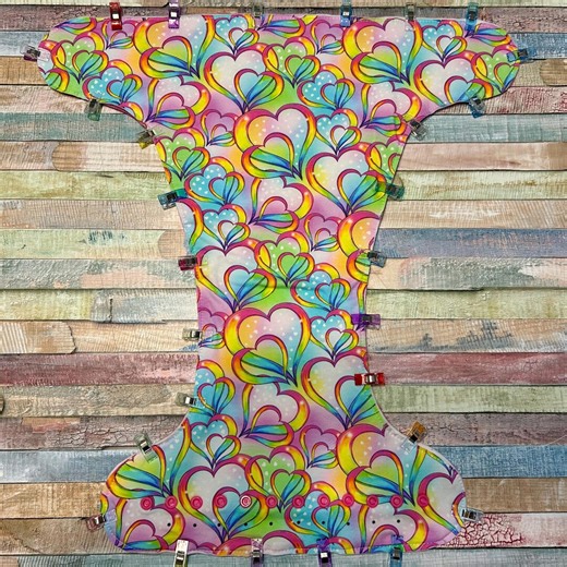 OS Rainbow Hearts Hybrid Fitted Cloth Diaper 10-40lbs - Etsy